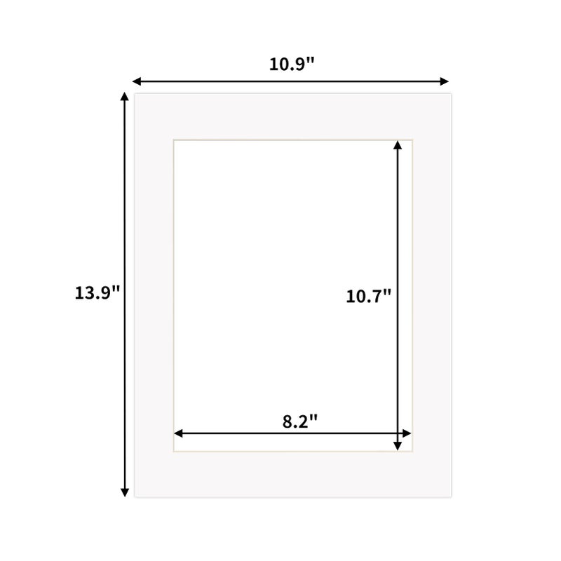 ZBEIVAN 11x14 White Picture Mats for 8.5x11 Pictures with Core Bevel Cut Frame Mattes - Pack of 12 - Image 2